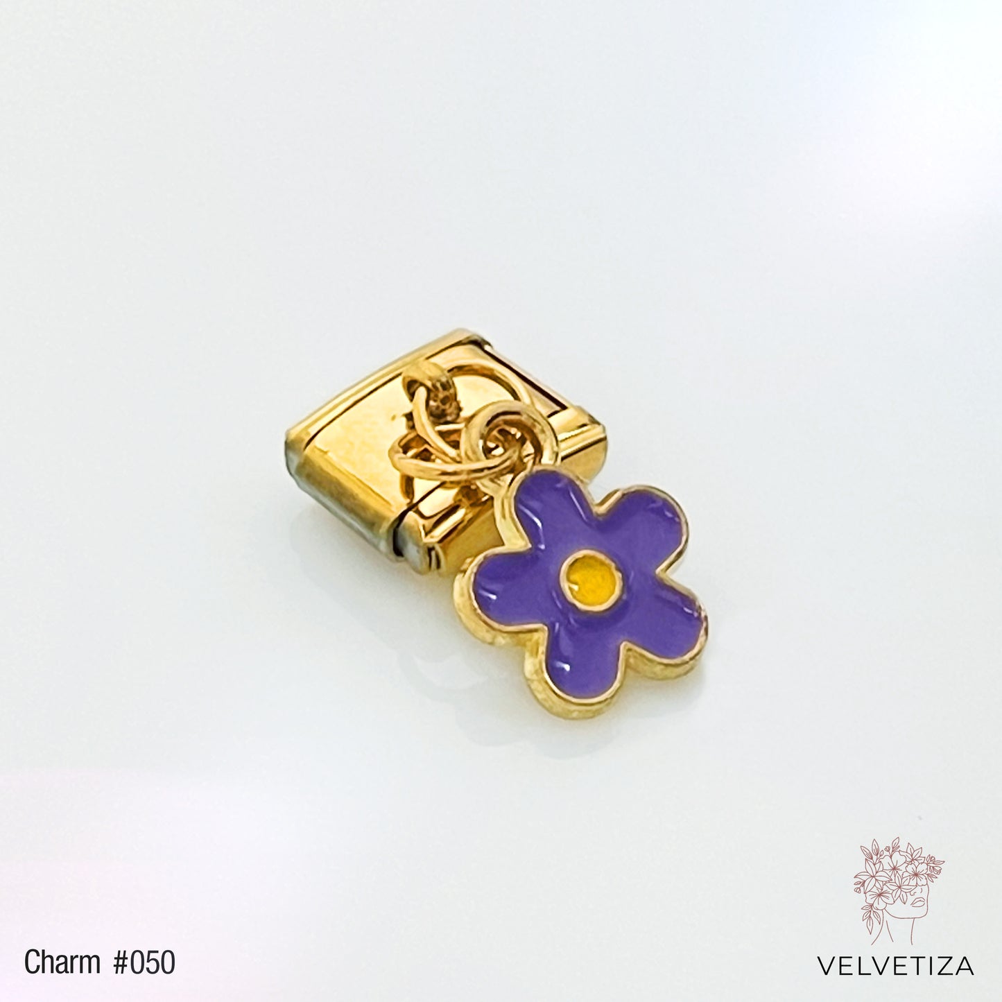 Charm 050 Flor Morada Colgante